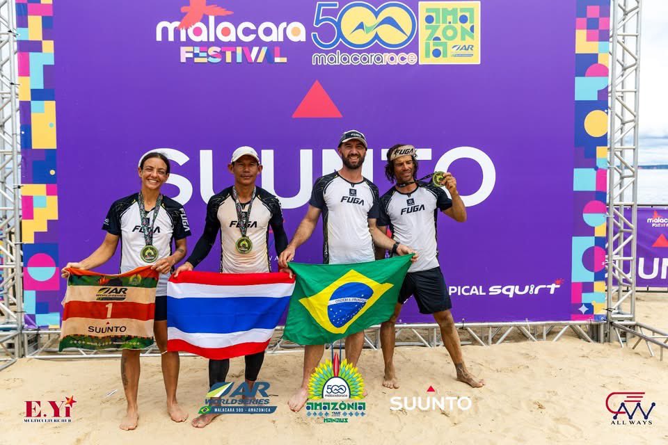 ARWorldSeries's tweet photo. 🇧🇷🔥 Kailas Fuga crosses the finish line of the Malacara Amazonas Expedition Race after delivering an absolutely incredible performance.

They led the race for almost the entire event, racing with consistency and strength from start to finish.

The team paddled extremely well, managed nutrition perfectly, moved efficiently through the trekking sections and impressed everyone with their speed during the canoe stages and transitions 🚣‍♂️🌴

And even after the bad luck of having both mandatory cameras fail — resulting in the penalty that removed them from the race lead — they still finished very close to Tactical Foodpack, proving the extremely high level of the Brazilian team.

More than performance… it was a demonstration of endurance, strategy and true adventure spirit 👏🔥

Video Samuel J Eloy / https://t.co/aK5leDQUOv

#arworldseries #adventureracing #malacararace #amazonas #SuuntoBr #SquirtCyclingProducts