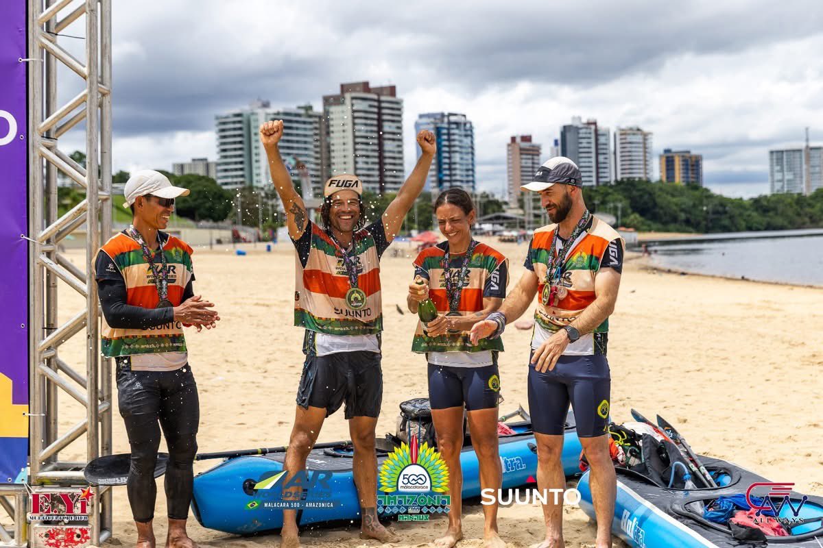 ARWorldSeries's tweet photo. 🇧🇷🔥 Kailas Fuga crosses the finish line of the Malacara Amazonas Expedition Race after delivering an absolutely incredible performance.

They led the race for almost the entire event, racing with consistency and strength from start to finish.

The team paddled extremely well, managed nutrition perfectly, moved efficiently through the trekking sections and impressed everyone with their speed during the canoe stages and transitions 🚣‍♂️🌴

And even after the bad luck of having both mandatory cameras fail — resulting in the penalty that removed them from the race lead — they still finished very close to Tactical Foodpack, proving the extremely high level of the Brazilian team.

More than performance… it was a demonstration of endurance, strategy and true adventure spirit 👏🔥

Video Samuel J Eloy / https://t.co/aK5leDQUOv

#arworldseries #adventureracing #malacararace #amazonas #SuuntoBr #SquirtCyclingProducts