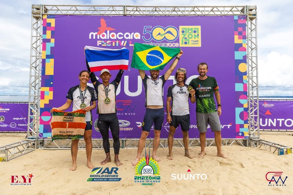 ARWorldSeries's tweet photo. 🇧🇷🔥 Kailas Fuga crosses the finish line of the Malacara Amazonas Expedition Race after delivering an absolutely incredible performance.

They led the race for almost the entire event, racing with consistency and strength from start to finish.

The team paddled extremely well, managed nutrition perfectly, moved efficiently through the trekking sections and impressed everyone with their speed during the canoe stages and transitions 🚣‍♂️🌴

And even after the bad luck of having both mandatory cameras fail — resulting in the penalty that removed them from the race lead — they still finished very close to Tactical Foodpack, proving the extremely high level of the Brazilian team.

More than performance… it was a demonstration of endurance, strategy and true adventure spirit 👏🔥

Video Samuel J Eloy / https://t.co/aK5leDQUOv

#arworldseries #adventureracing #malacararace #amazonas #SuuntoBr #SquirtCyclingProducts