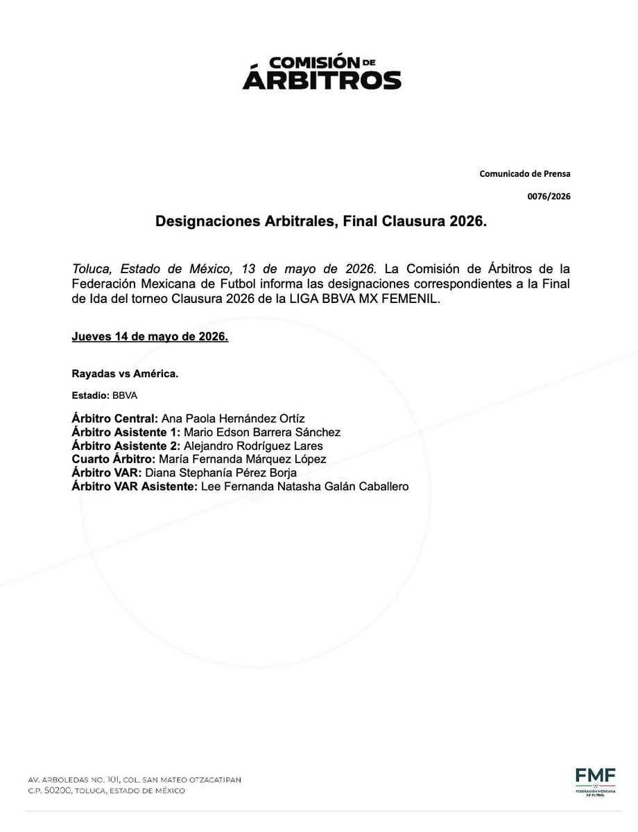 Comisión de Árbitros tweet media