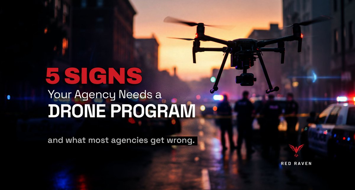 RedRavenUAS's tweet photo. Is your agency ready for a drone program?

Here are 5 signs it may be time to move from interest to implementation, including response gaps, limited situational awareness, and unclear program planning.

https://t.co/4aqqsbNLPL https://t.co/1hYOOnr5QA