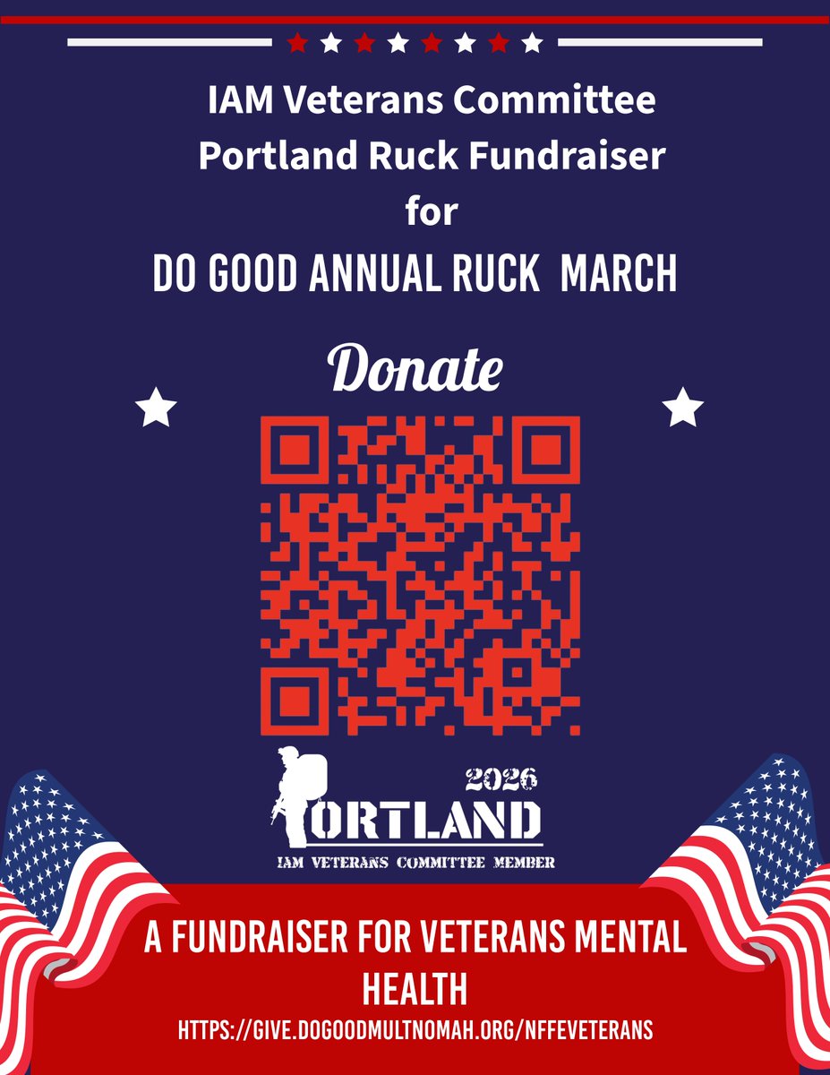 TheJakePannell's tweet photo. This Memorial Day I'm rucking for homeless veterans in Portland with the IAM Veterans Services Steering Committee. It'll be tough — I'll go as far as I can. My brothers and sisters in need are worth every step.

Please donate 
https://t.co/E1PLaaHwD3

#vets #NFFEIAM https://t.co/YNQIoQD3Iw