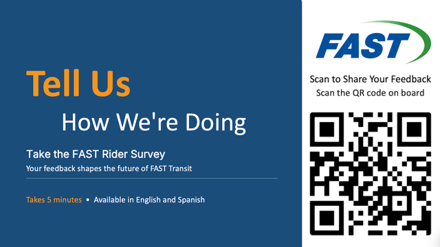 FAST_Transit's tweet photo. Visit the Fairfield Transportation Center to help shape the future of FAST. Thank you for your participation! Complete this survey to be entered into a drawing for a chance to win a prize.

Click the link below to complete the survey.
https://t.co/fgTg7mrynq https://t.co/ScjQPEUrLr