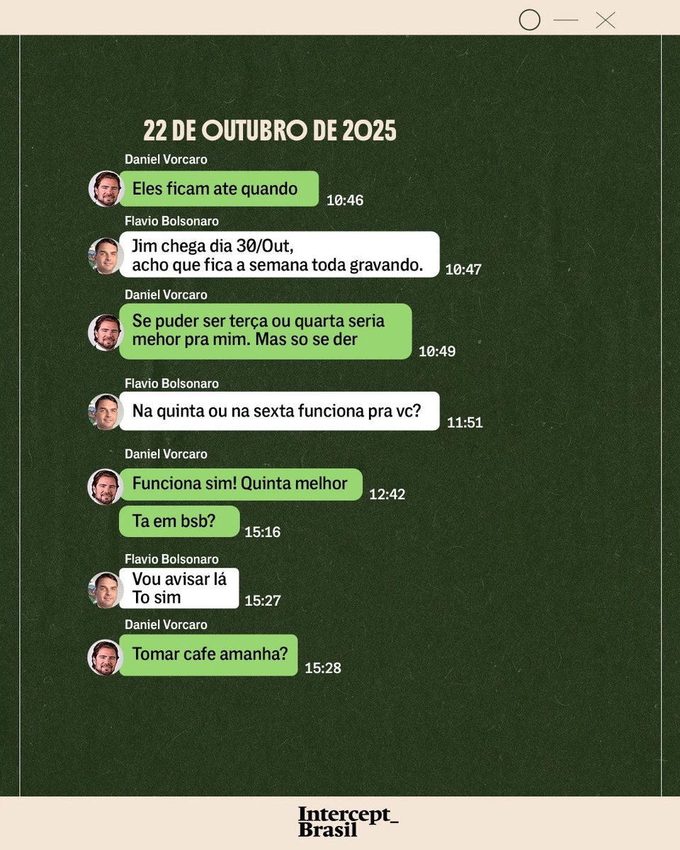 delucca's tweet photo. Flávio Bolsonaro e Daniel Vorcaro almoçavam, jantavam e tomavam cafezinho juntos. Negociavam cifras milionárias que seriam pagas de forma absolutamente suspeita e sem contrapartida conhecida. 

Flávio chamava Vorcaro de “irmão”.

Vorcaro o chamava de “irmãozão”.

Caso de família. https://t.co/glsnlrjLUf