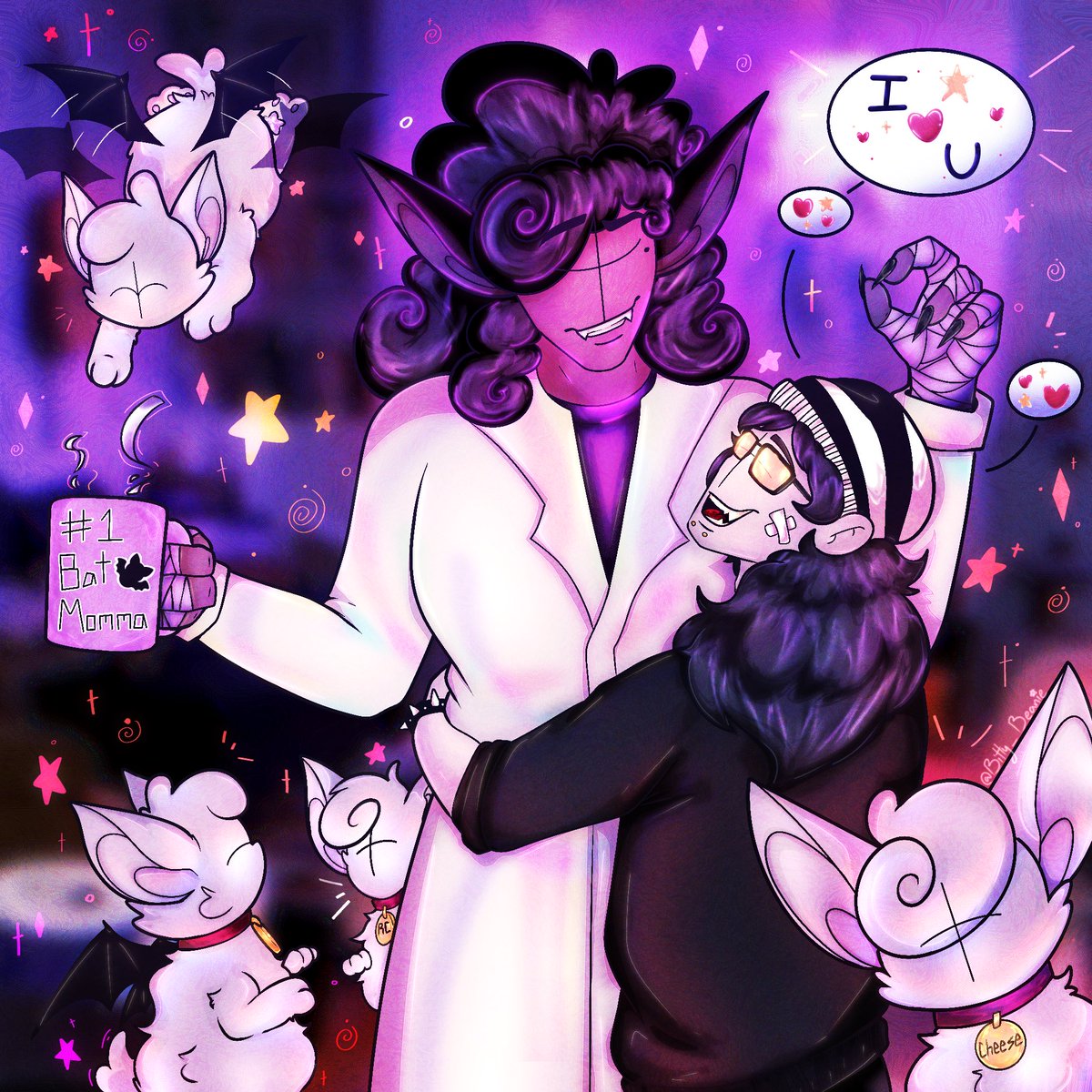 Bitty_Beanie's tweet photo. Starling and one of her many sons awa! 🚬🦇🕶️
#madnesscombat #oc https://t.co/JCwwqNwoaV