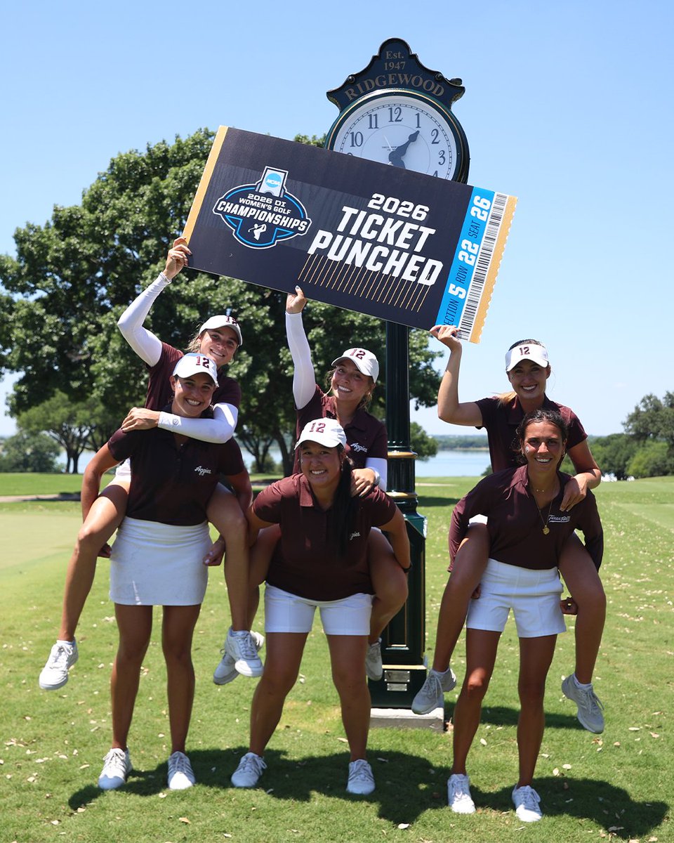 12thMan's tweet photo. Advance as a team to NCAA Championships ✅

Win the Regional as an individual ✅

Now THAT'S #BTHOthefield @aggiewomensgolf 👍 https://t.co/xZVBZvvwF6