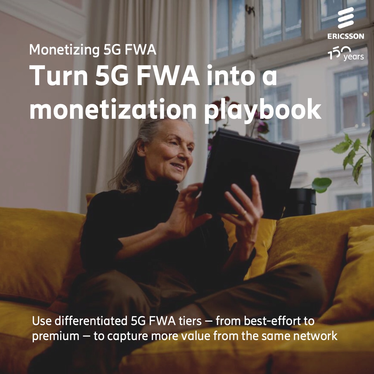 EricssonNA's tweet photo. Differentiated 5G #FWA is a powerful monetization lever.

By evolving from best-effort to tiered and premium FWA, network leaders can boost ARPU and improve cell economics, using the same 5G network, smarter.

https://t.co/BFm3F8lGMi

#5G #NetworkMonetization https://t.co/wxAutMRdRj