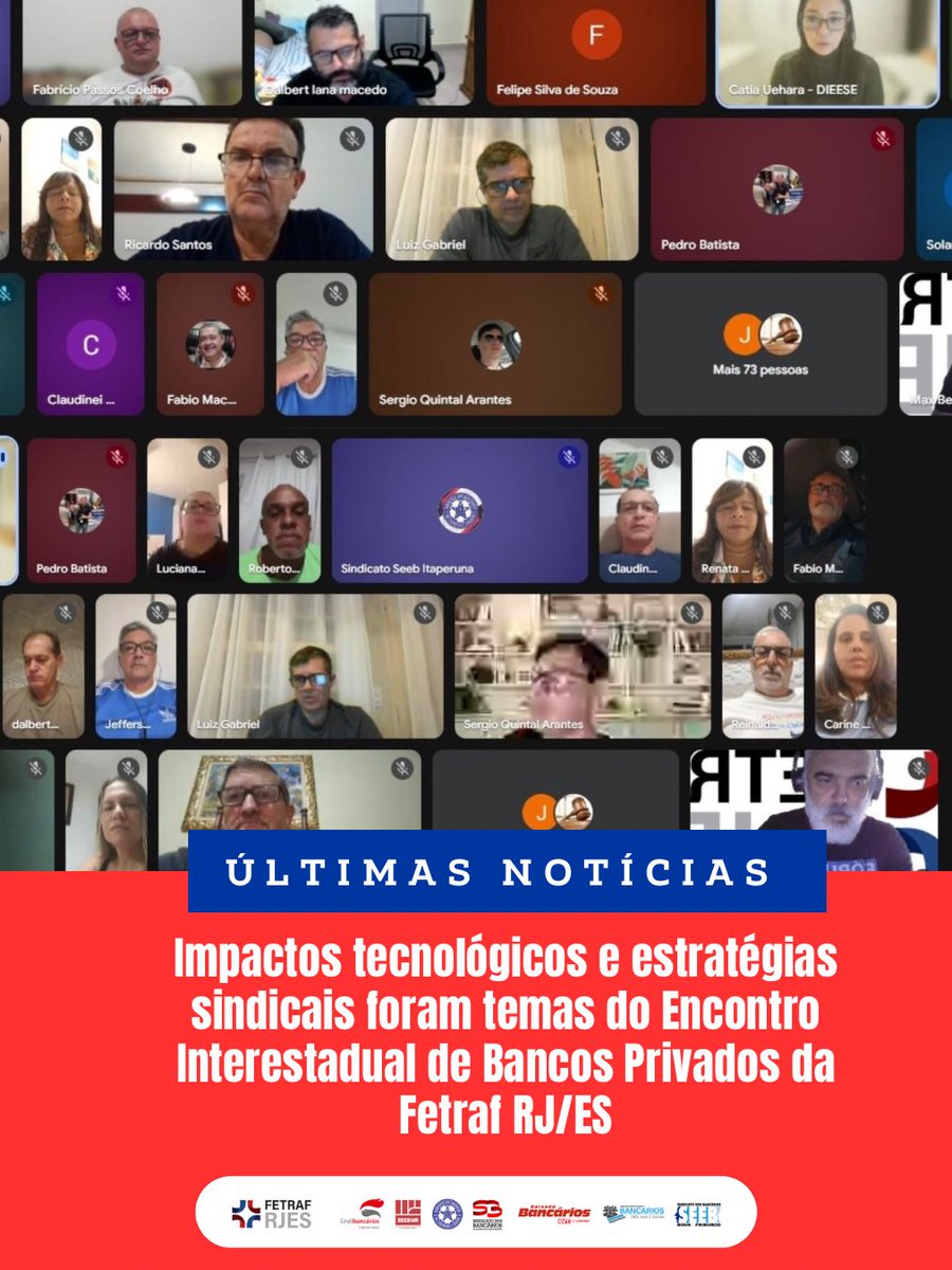 FetrafRJES's tweet photo. Impactos tecnológicos e estratégias sindicais foram temas do Encontro Interestadual de Bancos Privados da Fetraf RJ/ES

https://t.co/YgvKx2XEzM

#ES RJ FetrafRjES Bancários https://t.co/Z6KVjcWyut