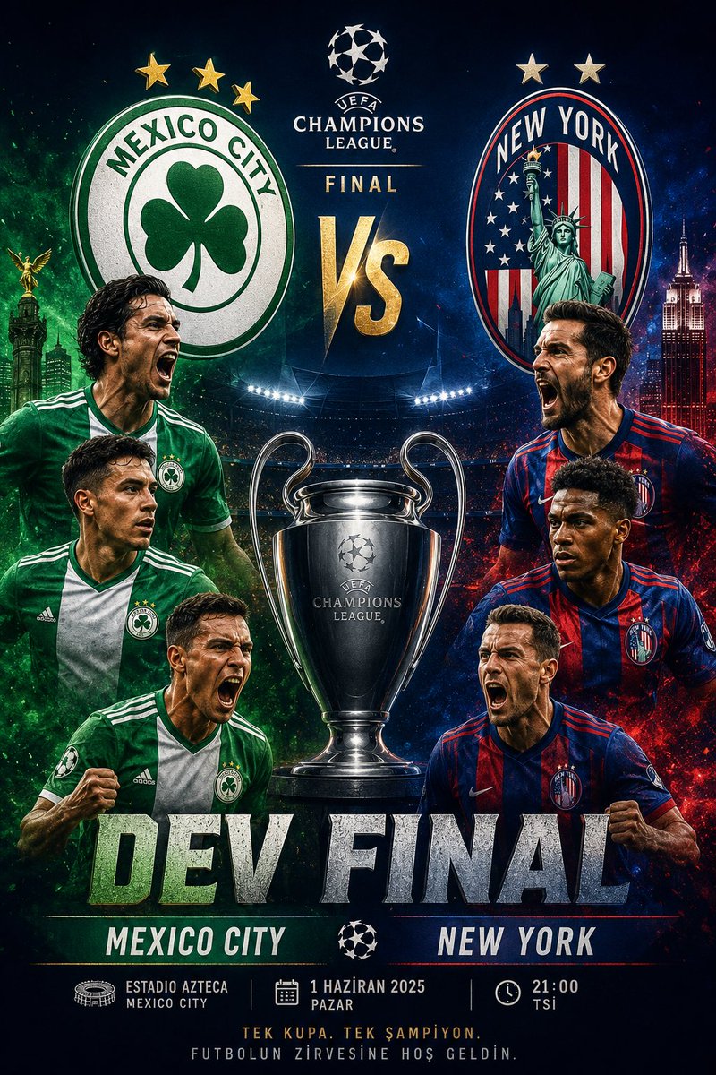 unalochampions's tweet photo. 🔥 “DEV FİNAL” 🔥

Mexico City vs New York

#MEXvNY #ChampionsLeague https://t.co/4s4U1735n9