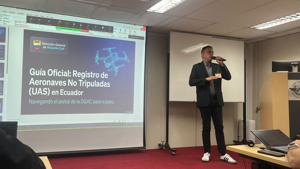 DGAC_Ecuador's tweet photo. Personal DGAC participa en el Taller sobre UAS organizado por la OACI en Lima. El evento busca promover el intercambio de experiencias entre los Estados, haciendo hincapié en la importancia de las lecciones aprendidas sobre las operaciones con UAS. https://t.co/Sszb3I9ey0