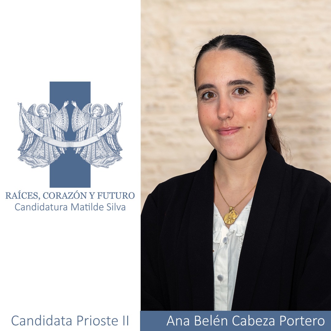 matildesilvarob's tweet photo. Ana Belén Cabeza Portero es nuestra candidata a Prioste II. Es nieta de Antonio Cabeza, prioste de la @Hdadlosnegritos en varias juntas de gobierno. Colabora en tareas de priostía. Ha sido nazarena de varita y cirio y acólita.
#raicescorazonyfuturo
#tdscofradias
#semanasanta https://t.co/Xh8dnCmKdY