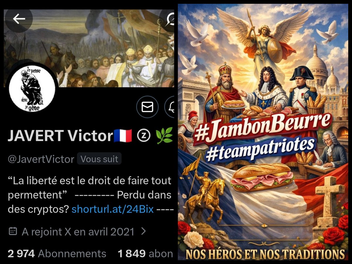 JuniorGuibole's tweet photo. INFO🚨 Merci de partager! 
Mes amis abonnés😉
Ainsi que l'équipe #JambonBeurre #TeamPatriotes 🇨🇵 
Notre ami  @JavertVictor   👍
Aurait besoin d'un petit coup de pouce pour grossir sa TL!🥳
Merci de vous abonner à lui!🙏
Et n'oubliez pas!😉
Tous ensemble nous sommes plus forts!🇨🇵 https://t.co/FQ8G9p3OaF
