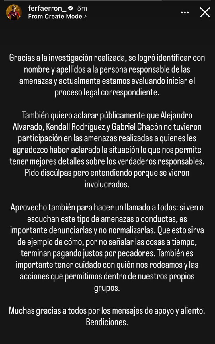 ulate_marvin's tweet photo. Espero una disculpa para todos aquellos que acosaron públicamente @MbappeHerediano (Gabriel Chacón) 
Ale (faerronismo) (borró sus redes por el acoso después de que faerron lo quemara sin pruebas)
Kendall Rodríguez (también borró el tw por múltiples amanezas y comentarios) https://t.co/bDPc76Em0C