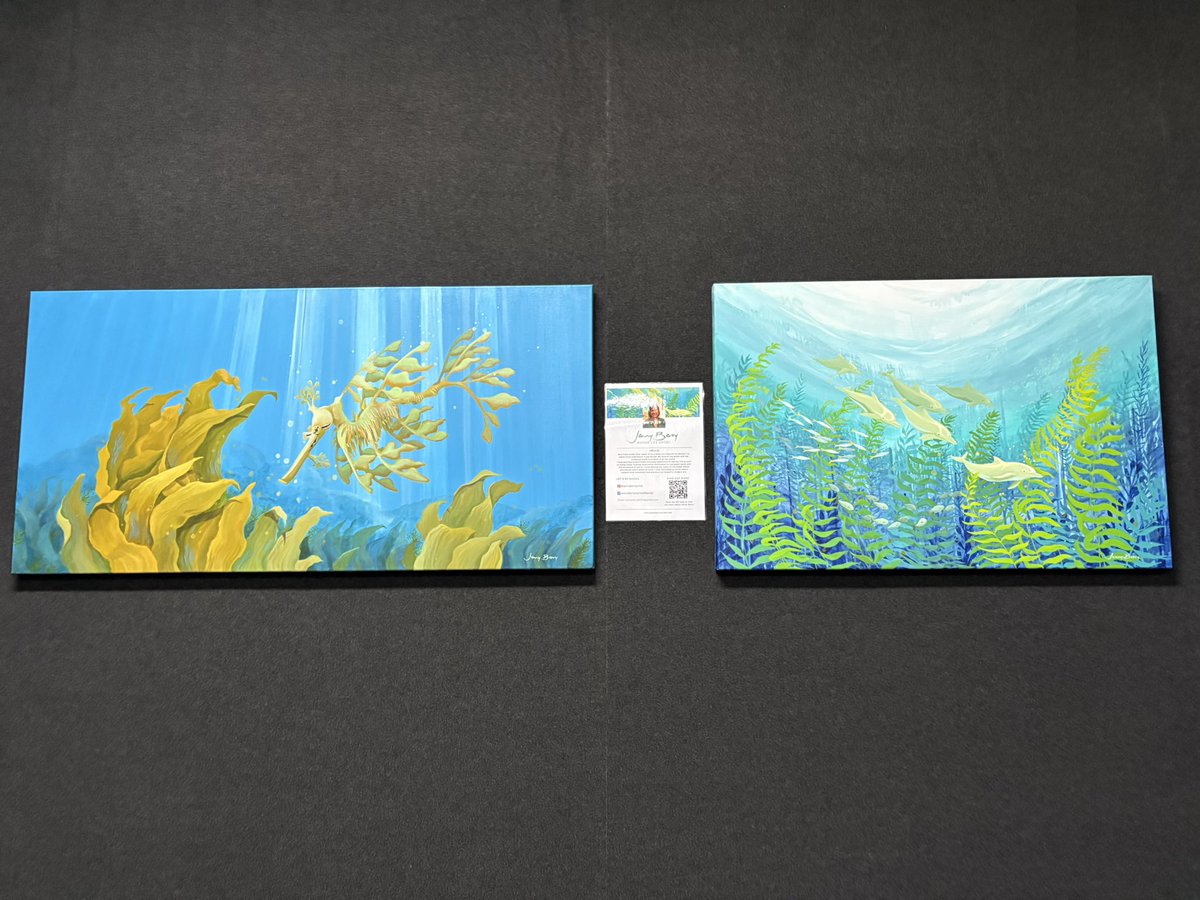RodneyFoxMuseum's tweet photo. e’re excited to feature the amazing work of South Australian marine artist Jenny Berry at the Rodney Fox &amp; Mark Tozer Museum &amp; Research Centre.
Her stunning ocean-inspired paintings are now on display and available for purchase. We also love supporting local artists. https://t.co/KPiptYq50T