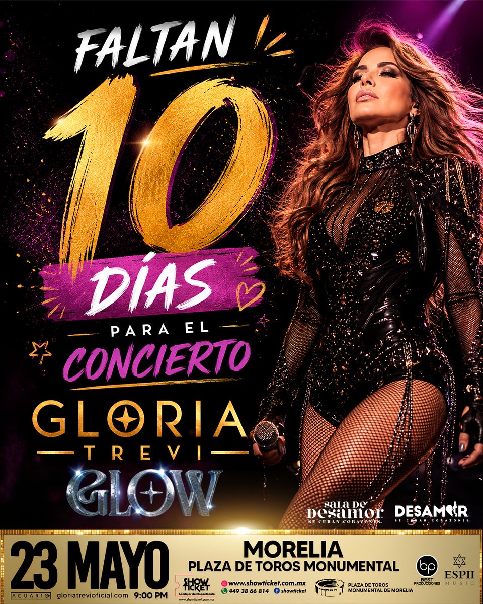 Quadratin_'s tweet photo. ✨ El conteo regresivo ya comenzó…
🔥 FALTAN 10 DÍAS para vivir el espectacular #GlowTour de Gloria Trevi en Morelia.
Una noche llena de música, luces, nostalgia, energía y todos esos himnos que se cantan con el corazón. 💜✨
📅  Sábado 23 de mayo
📍 Monumental Morelia - 🕘 9:00 PM 
🎟️ Compra tus boletos en https://t.co/WV5GRUvcfL y taquillas de la Monumental de 11:00 AM a 6 PM.