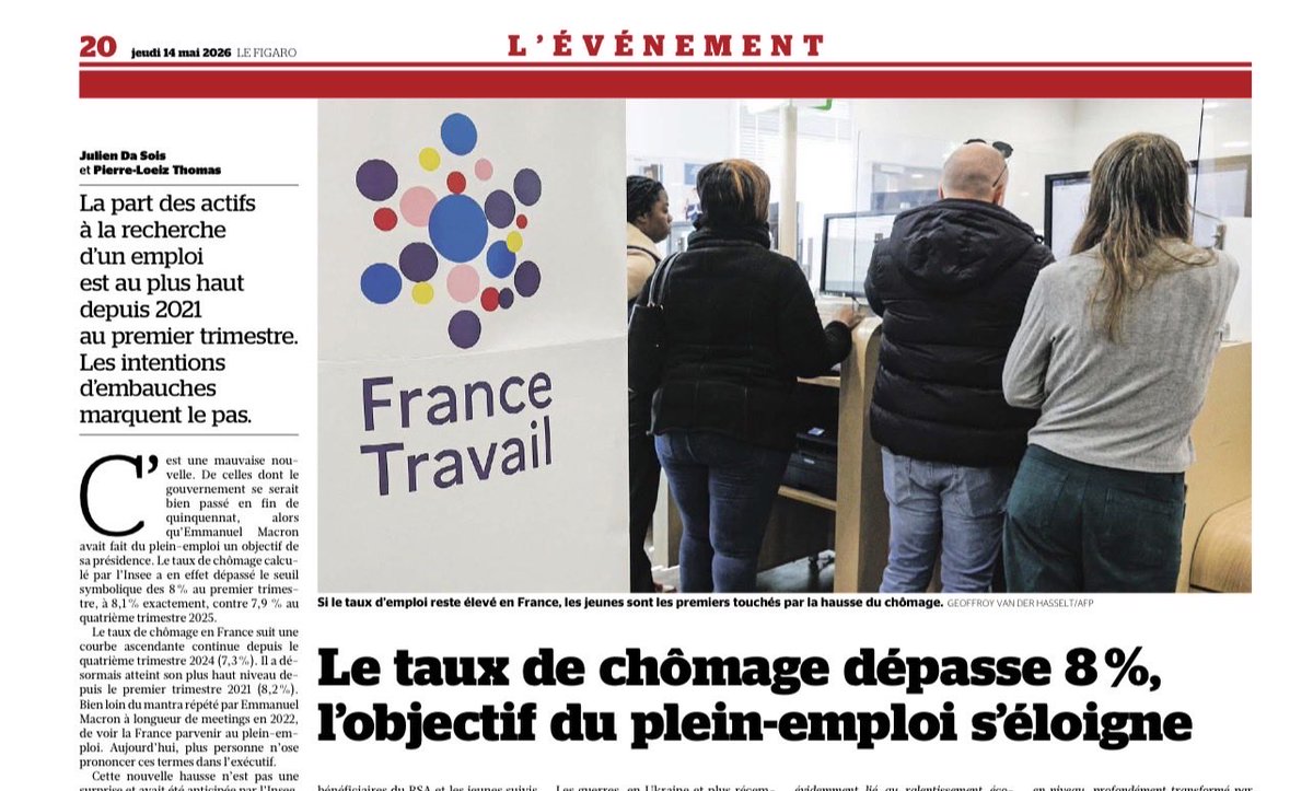 f_minuit's tweet photo. ‼️le figaro jeudi 14 mai 2026…. https://t.co/rrBAfmbHLp