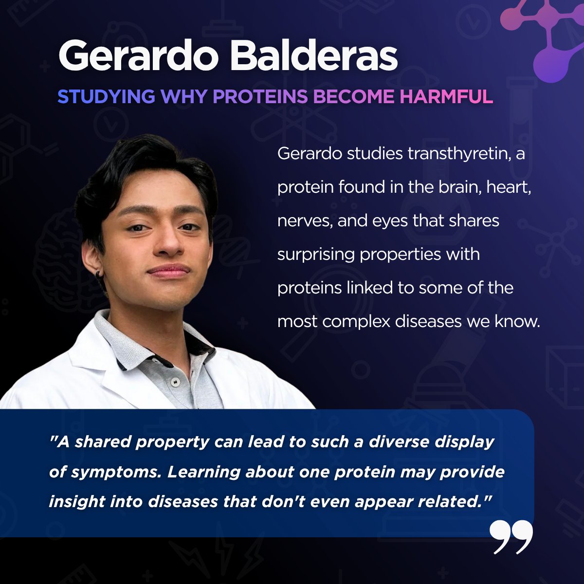 HotchkissBrain's tweet photo. Your brain runs a constant cleanup operation 🧹When it fails, toxic proteins accumulate &amp; spread, linking it to neurogenerative diseases.

Trainees Gerardo &amp; Sharanya in @RyanLab_UofC  are studying how these molecular changes begin. Read their full Q&amp;A's: https://t.co/hBlAYXwqse https://t.co/W4MiGbXjq4