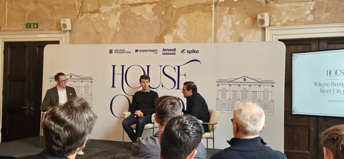 citijohn's tweet photo. Well done to the team at House of Sol for organising another great event! @pahyppolite CEO @Spiko_finance discussed how #MMFs are evolving and announced the launch of SAFO on @solana clearly barriers between #TradFi and #DeFi are coming down! https://t.co/E4HSG72XP5