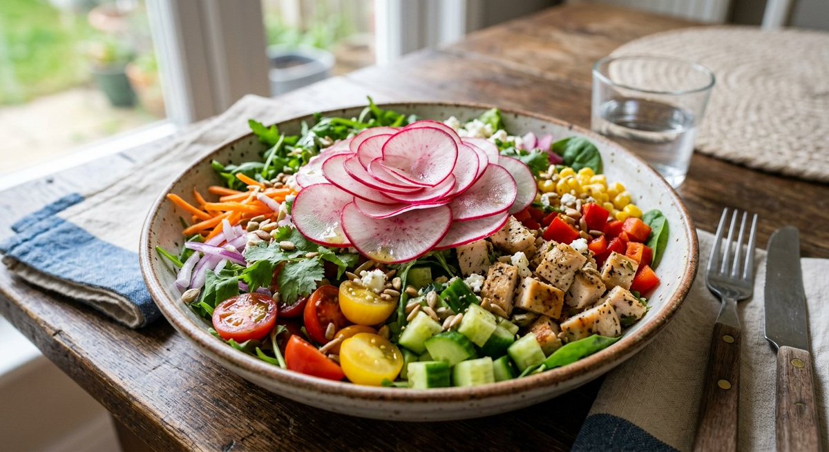 KristenJakobitz's tweet photo. Radishes are the unsung heroes of spring produce. They are low in calories and offer a satisfying crunch. Slice them thin on toast or salads to keep your volume eating high and calories low.
#VolumeEating #WeightLossTips #HealthyEating https://t.co/t1yiYa21Z9