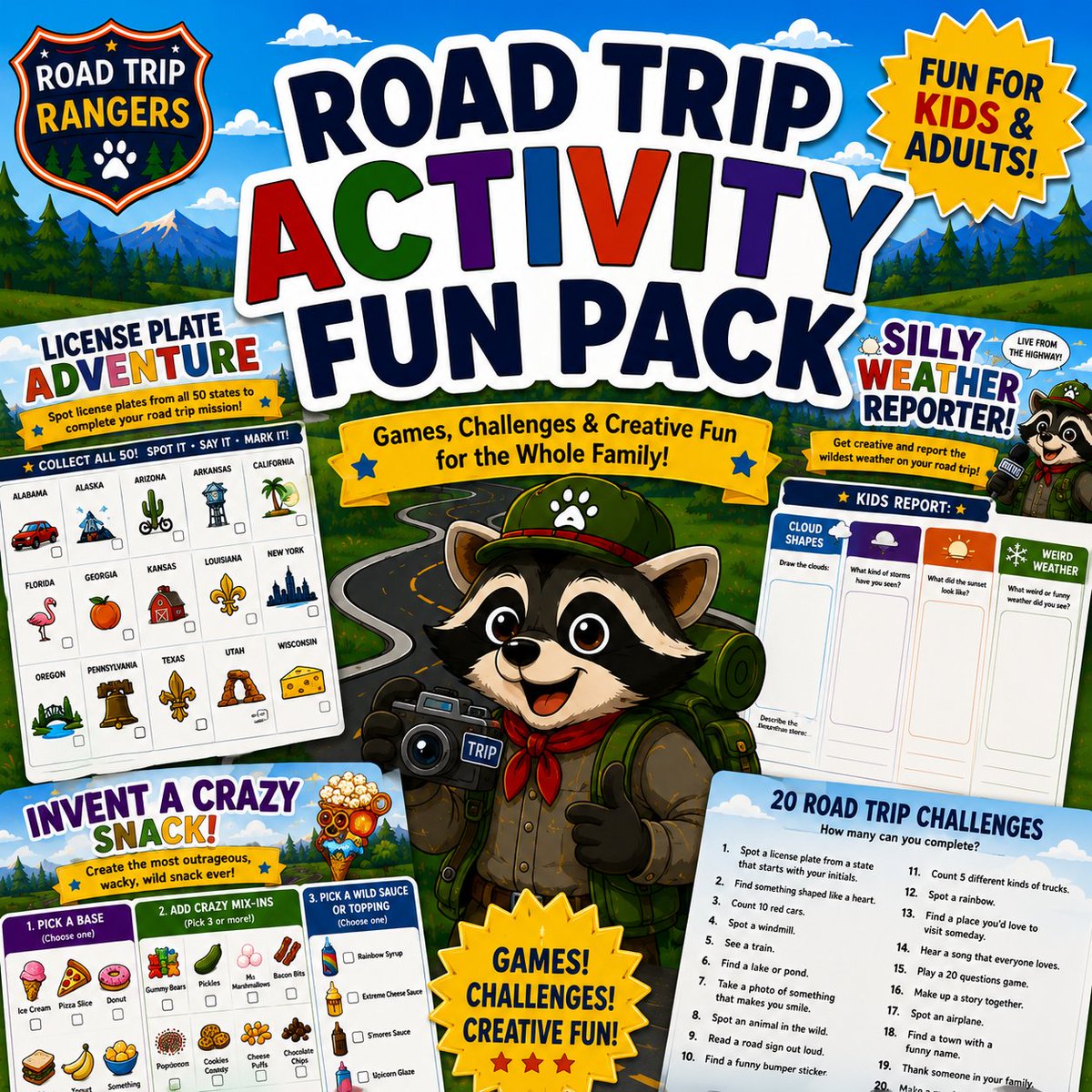 spullinteach's tweet photo. Are you summer road trip ready?  Turn long car rides into unforgettable family adventures! 
This fun-filled  activity pack is packed with interactive games, creative challenges, scavenger hunts, silly fun, and screen-free entertainment designed especially for kids ages 7-11 https://t.co/FRPuiRM9qH