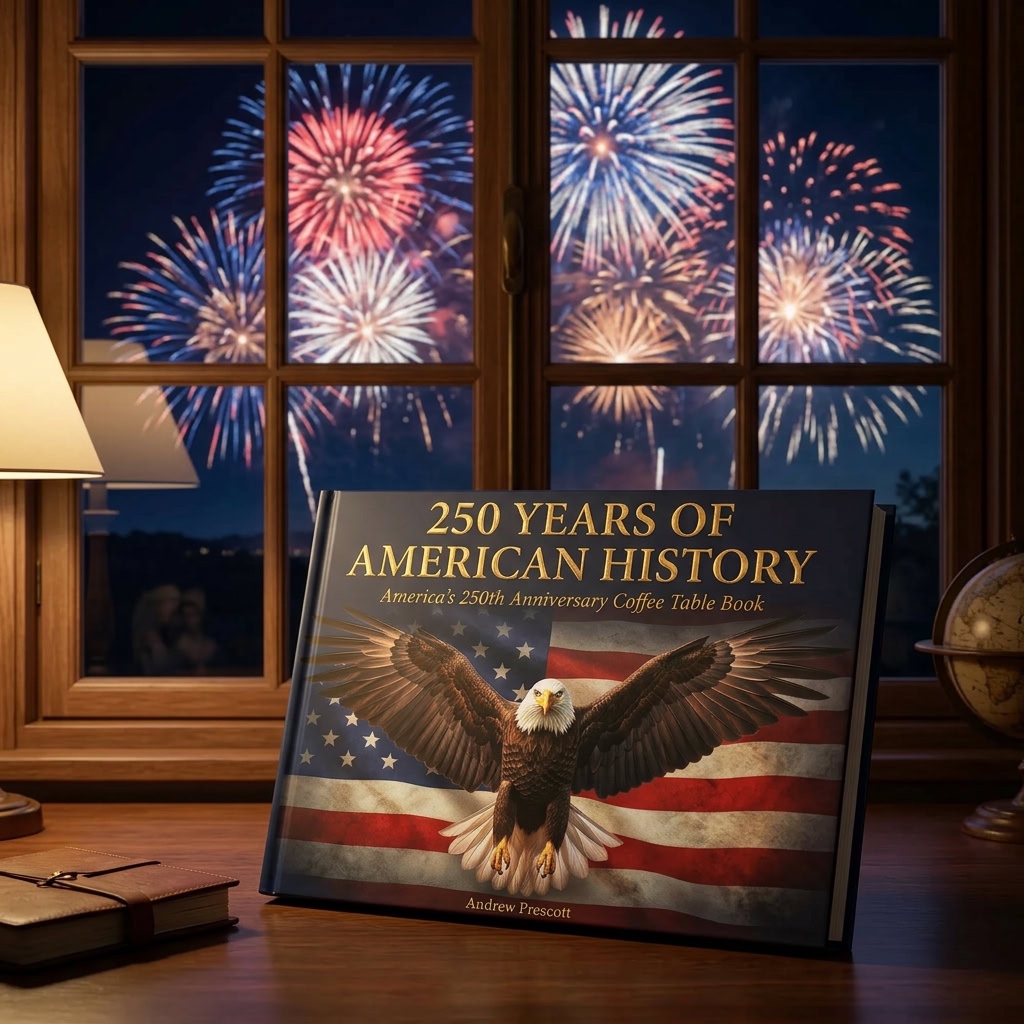 ProudPatriots1's tweet photo. This isn’t a cheap history book.
It’s a collector’s piece.
200 pages. Premium materials. Stunning full-color visuals.
A book designed to sit on your table — and start conversations.
Own the story of America.