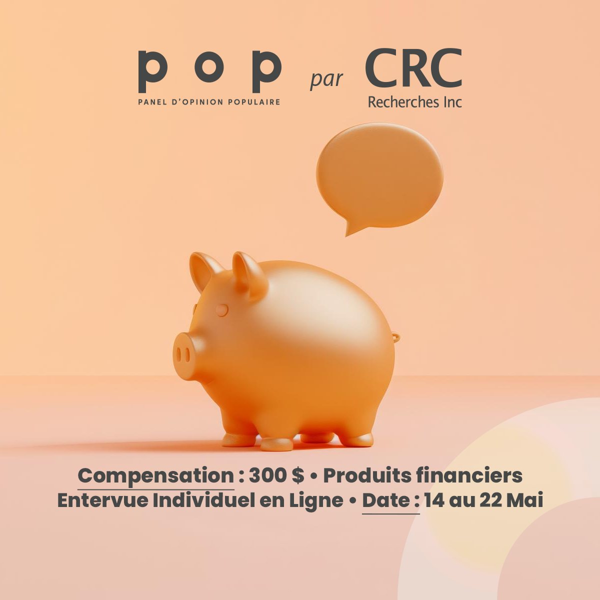 crcpop's tweet photo. Ton avis est le plus important

Nous gérons une entrevue en ligne rémunérée sur le thème des produits financiers.

Cliquez sur le lien dans notre bio pour plus de détails ‼️

#quebec #quebeccity https://t.co/kdmSrud8WT