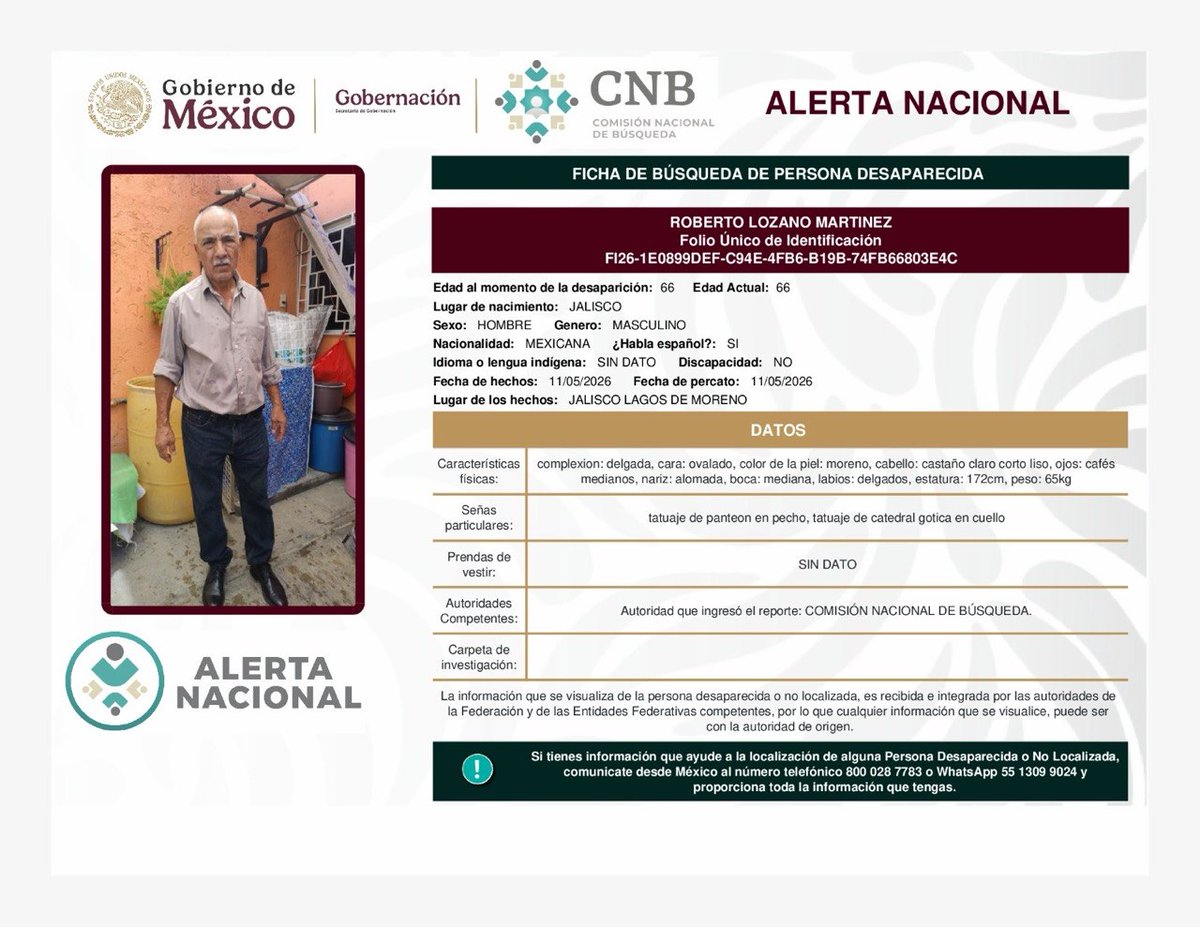 ALERTA AMBER JALISCO tweet media