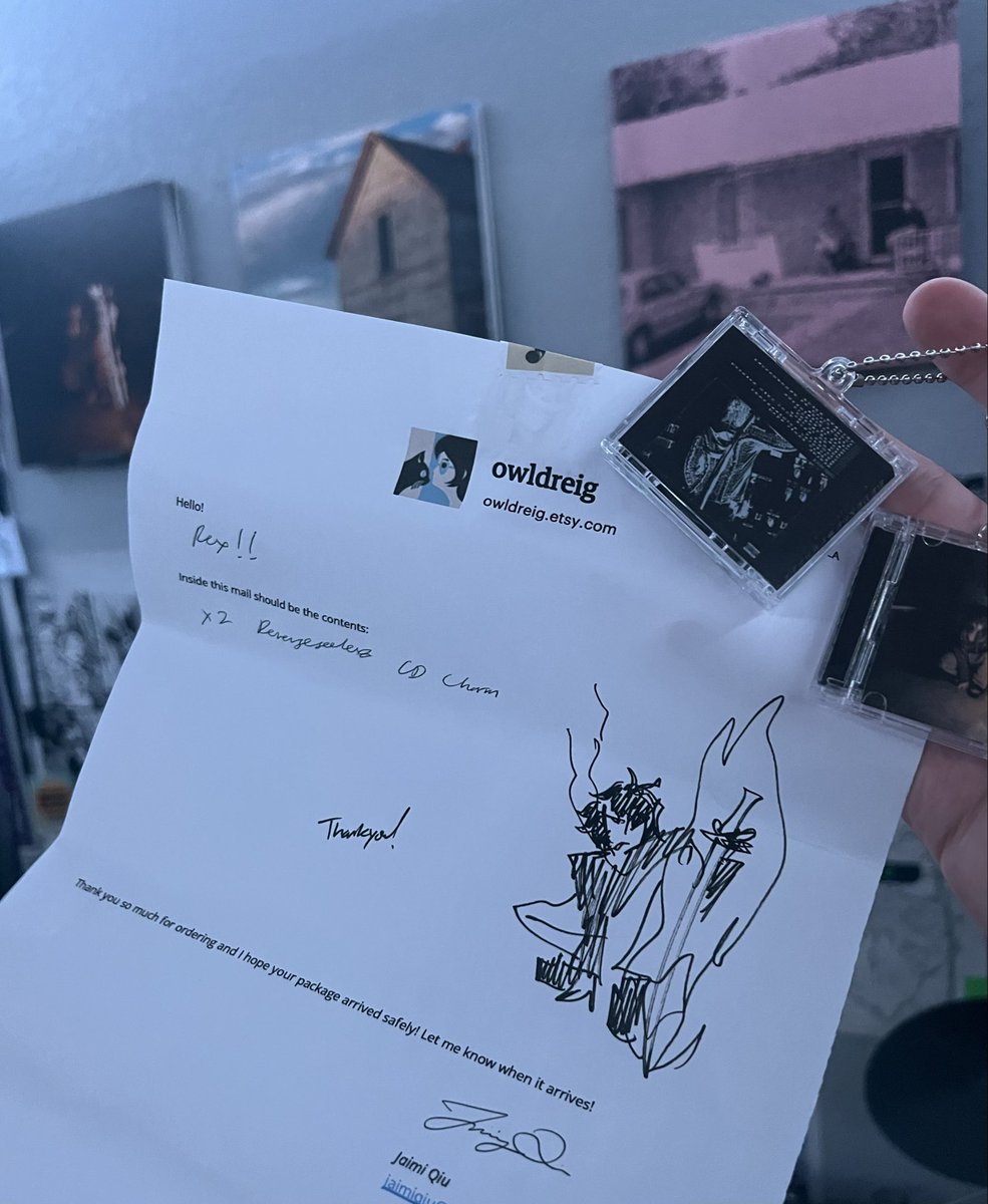 rdrrex's tweet photo. biggest shouts to @owldreig for making me and a friend really cool &amp; faithful CD charms for one of our favorite albums ! https://t.co/yKk3jv6iYz