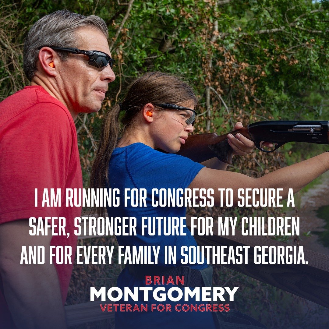 Vote_Montgomery's tweet photo. I’m running for Congress to secure a safer, stronger future for my children and for every family in Georgia’s 1st District. As a father and a combat veteran, I know what’s at stake. Our children deserve leaders who will stand firm for their safety, their freedoms, and their future.

Early voting ends May 15th, and Election Day is May 19th.

Vote Brian Montgomery for Congress.

Join the team at https://t.co/kyiPYhyVOo