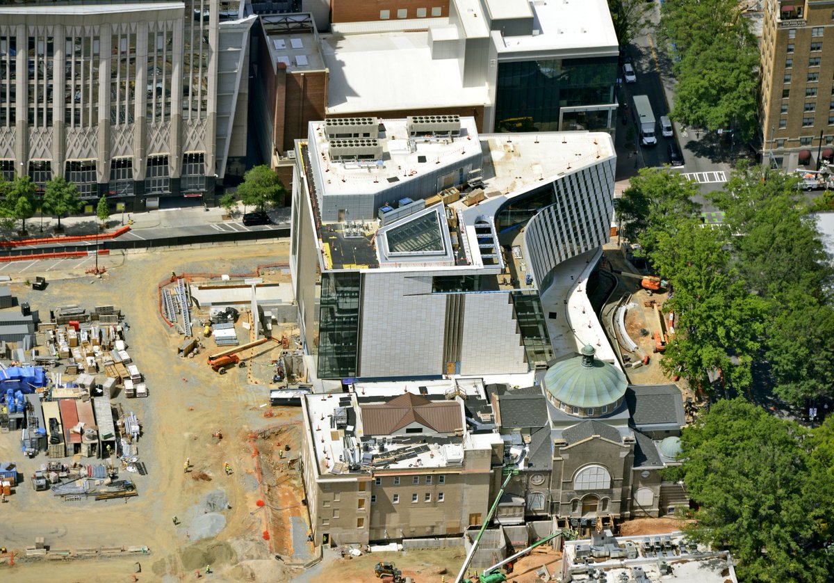 cmlibrary's tweet photo. New aerial photos of the new Main Library building progress were taken on May 12, 2026, courtesy of Aerial Photos Elite LLC and @rodgersbuilders https://t.co/MY4imjl0N6