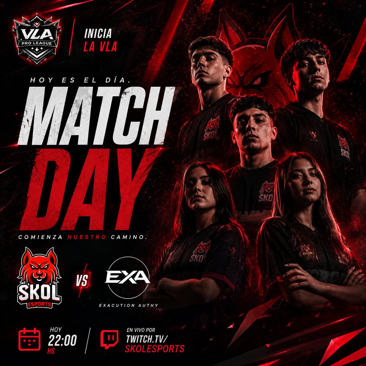 Skol__Esports's tweet photo. 🚨 HOY ARRANCA NUESTRO CAMINO EN VLA 🚨
SKOL Esports debuta esta noche en la VLA Pro League
🆚 Exacution Authy
🕙 22:00 HS
📺 https://t.co/DzuTulS2QD
Hoy empieza una nueva etapa para SKOL. 🐺
#GoSkol #VLA #Valorant #ValorantLATAM #ValorantLAS #Esports #VCT #Gaming #MatchDay https://t.co/zdnauwuE4L