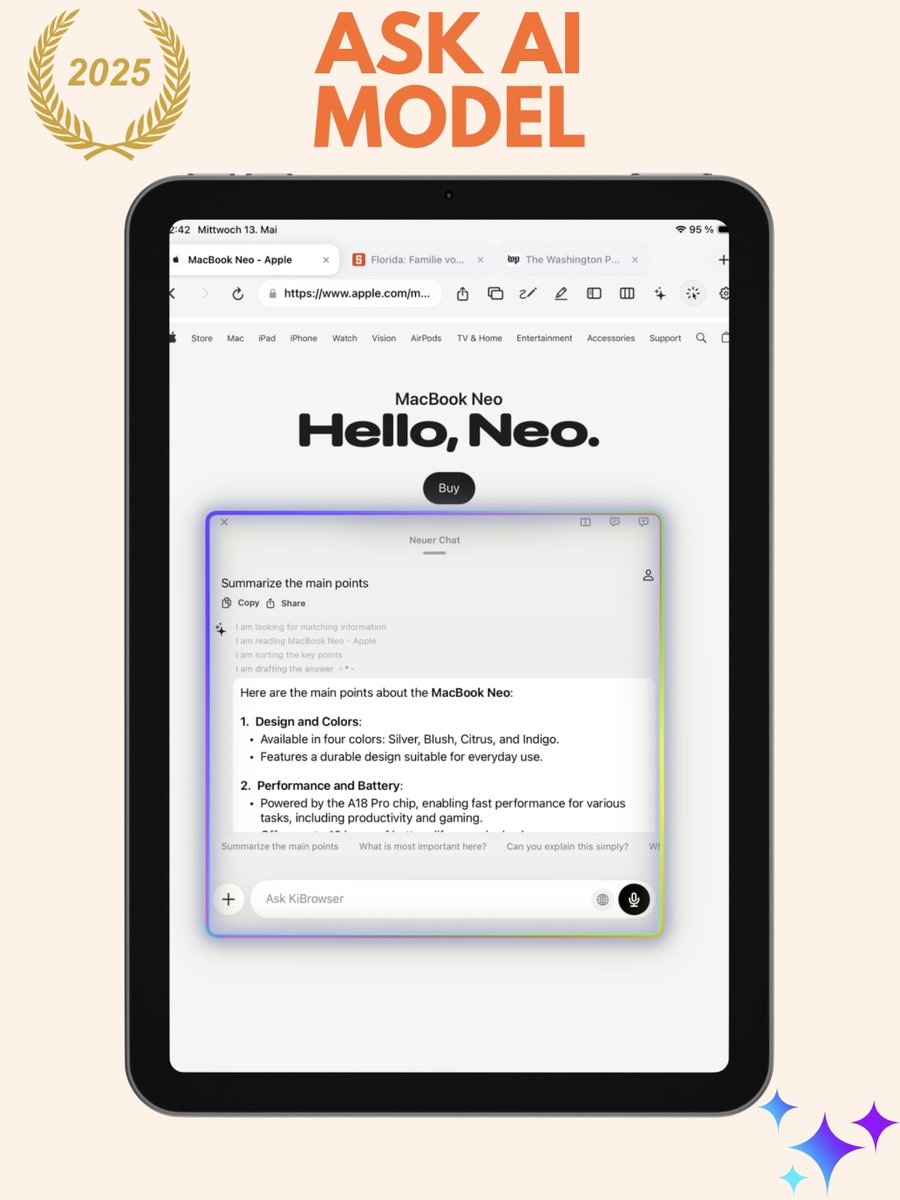 BrowserKi's tweet photo. Your browser should think with you, not just load pages. BrowserAi gives you AI chat, page summaries, translation, deep research, and tab spaces. And all in one app. 15 languages. Free.

https://t.co/VH2NDpjgna

#BrowserAi #iOS #AI #AppStore #iPhone #iPad #Diabrowser @browsercompany @BrowserKi @diabrowser
