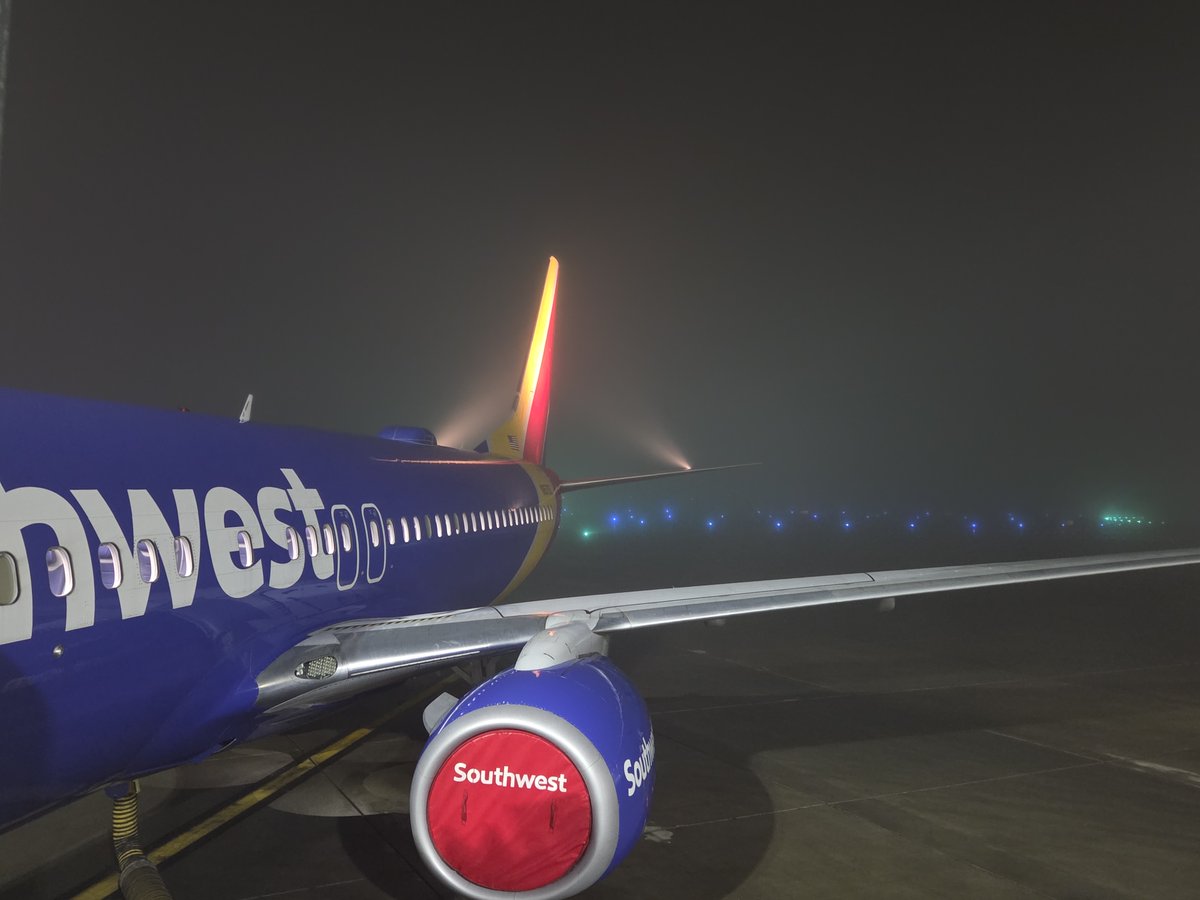 swapapilots's tweet photo. LAS First Officer David Harrison submitted this foggy #pilotpov of his walkaround in Spokane, Washington, for this #wingtipwednesday. https://t.co/N3Lo08LjdM