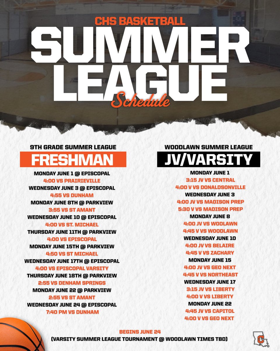 CHSBRhoops's tweet photo. ‘26 Summer League Schedule https://t.co/c9LyGCe9Ul
