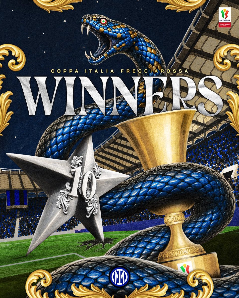 SerieA_ES's tweet photo. 🏆 ¡El @Inter_es es campeón de la #CoppaItaliaFrecciarossa! 👏 https://t.co/3bXN2m0kd1