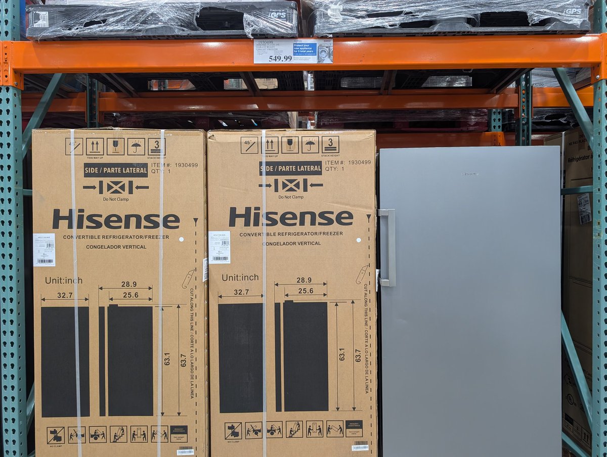 Charles_Benoit's tweet photo. This Chinese fridge for sale at Costco right now was manufactured March 20, 2025.

All our tariffs are merely modest revenue measures.

Makes the refunds sting that much more because the tariffs weren't good for much besides revenue! https://t.co/ul3vmKCvTn