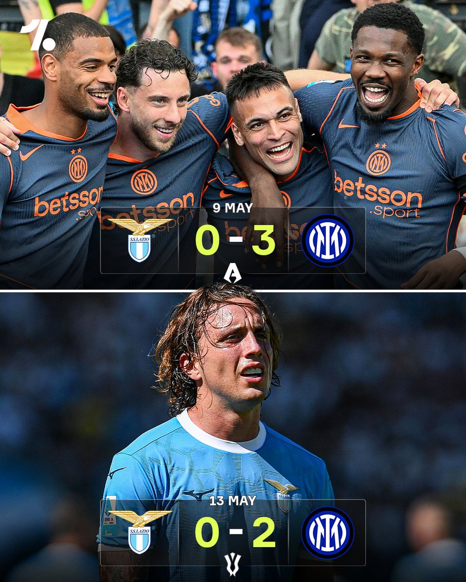 OneFootball's tweet photo. Inter beat Lazio twice in four days 😎🔵🏆 https://t.co/ysFtpfvK61