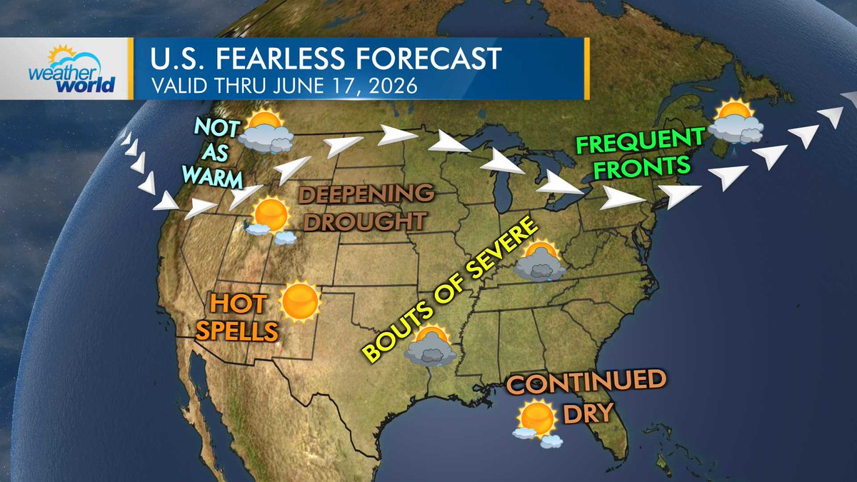 WeatherWorldPSU's tweet photo. We see more temperature ups and downs on the way for Pennsylvania over the next 5 weeks with frequent frontal passages. Despite the fronts, the pattern may not be excessively wet, meaning that drought conditions are likely to persist for SEPA. https://t.co/evNNx4DqVs