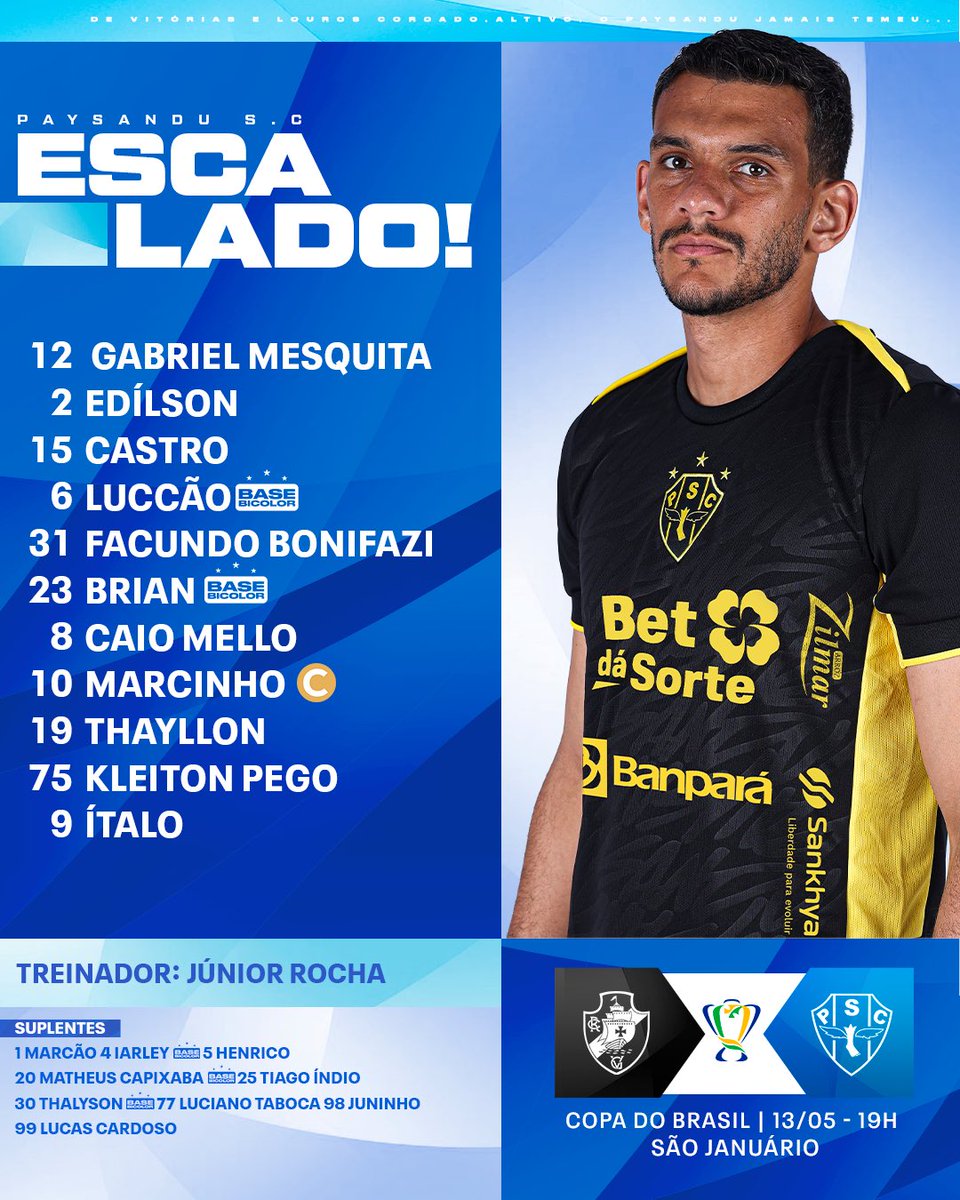 Paysandu's tweet photo. PAYSANDU SPORT CLUB ESCALADO! 📋

#VamosPaysandu https://t.co/UH67uhHwQV