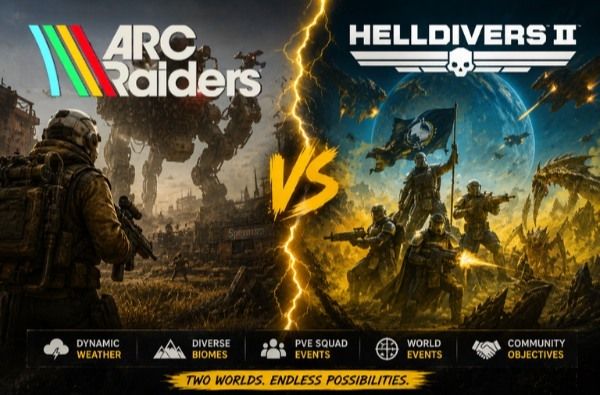 hulsinator1's tweet photo. ARC Raiders is a great game but has huge potential… but there’s a lot Helldivers 2 absolutely nailed.  Things I’d love to see:
🌩 Dynamic weather
🗺 More biome variety
🤝 PvE squad events
🔥 World-changing objectives
😅 More “everything just went wrong” moments https://t.co/YODA6mLBlI