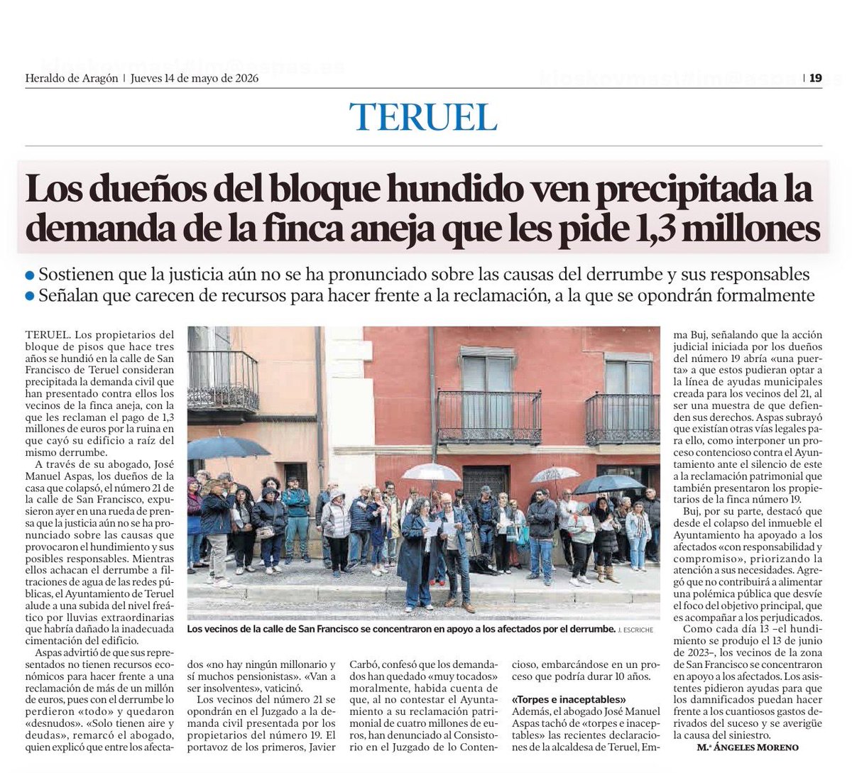 Plataforma Afectados C/ San Francisco Teruel, 21 tweet media