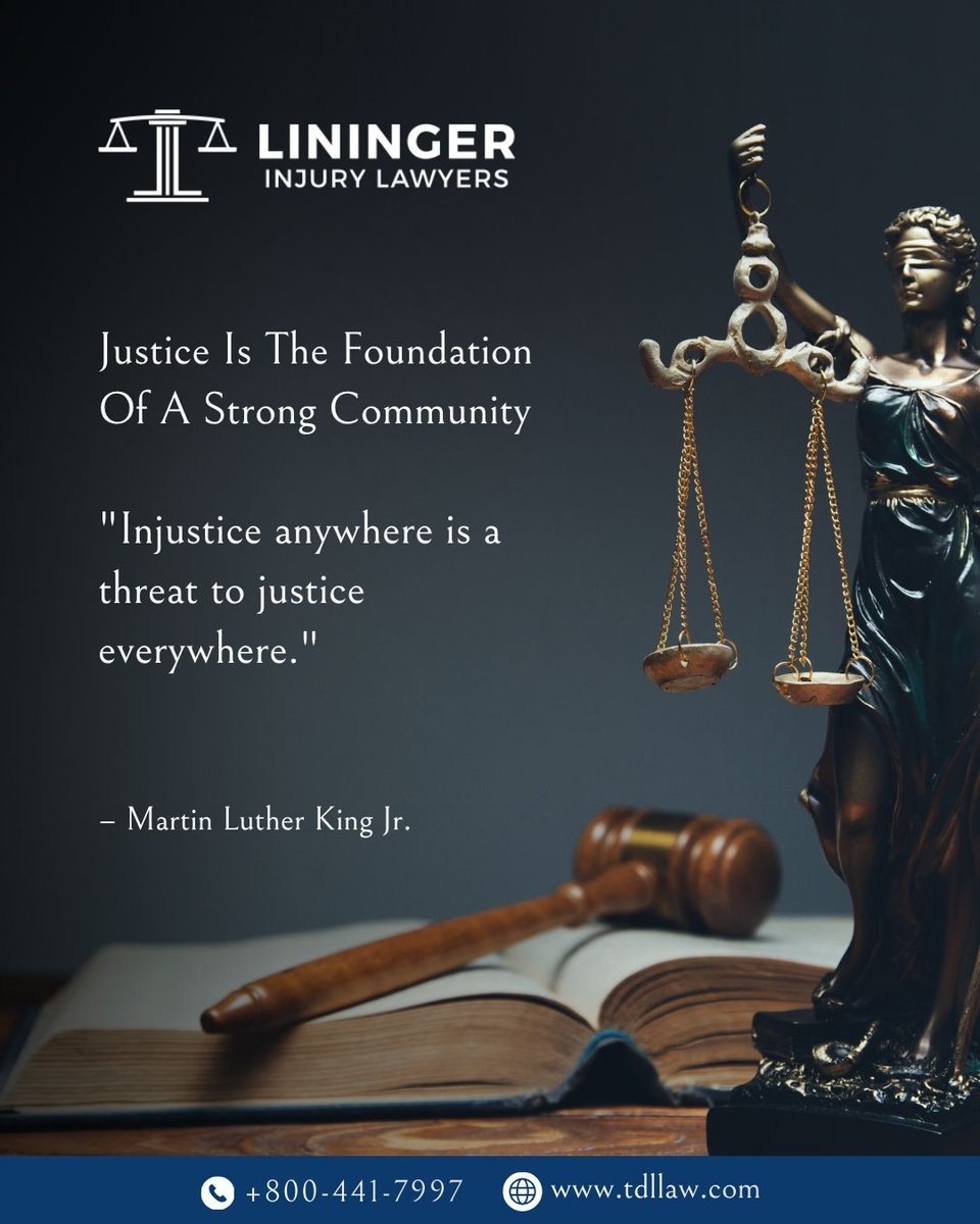 ThomasDLininger's tweet photo. Protecting one person protects us all.
Justice matters because people matter.

📞 800-441-7997
🌐 https://t.co/uZQCzCH9WE

#TDLLaw #Justice #MLK #Law https://t.co/vpNWFajY1d