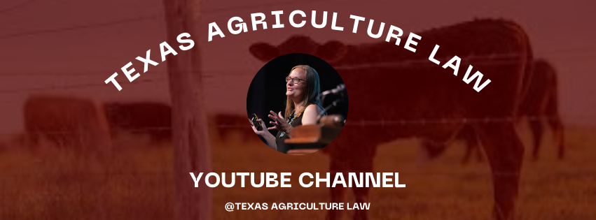 TiffDowell's tweet photo. Looking for educational videos covering agricultural law topics? Our Texas Agriculture LawYouTube channel features helpful legal discussions designed for landowners and producers.
Browse our video library and catch up on past content.
https://t.co/9WSmLMp5Ay https://t.co/MPs62AdCFD