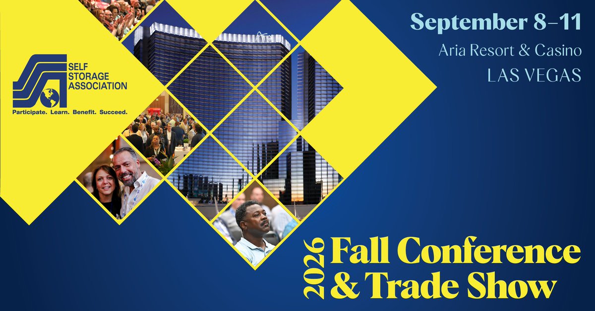 SelfStorageAssn's tweet photo. SSA's 2026 Fall Conference &amp; Trade Show returns to Aria Resort &amp; Casino this September. Register before the Super Saver discount expires:
https://t.co/OiDn3t6a2a

#selfstorageindustry #selfstorage #selfstorageassociation https://t.co/r5QEH9may7