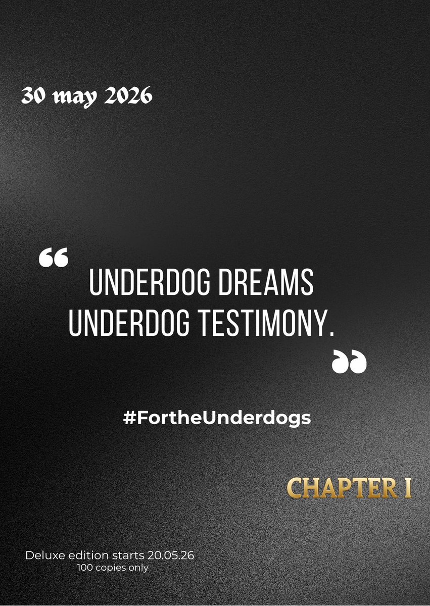 winloo_official's tweet photo. 📅 30.05.26
La Conquète des Underdog s'appelle ---'Chapter I'.
#fortheunderdogs https://t.co/8a3Hjmaamg