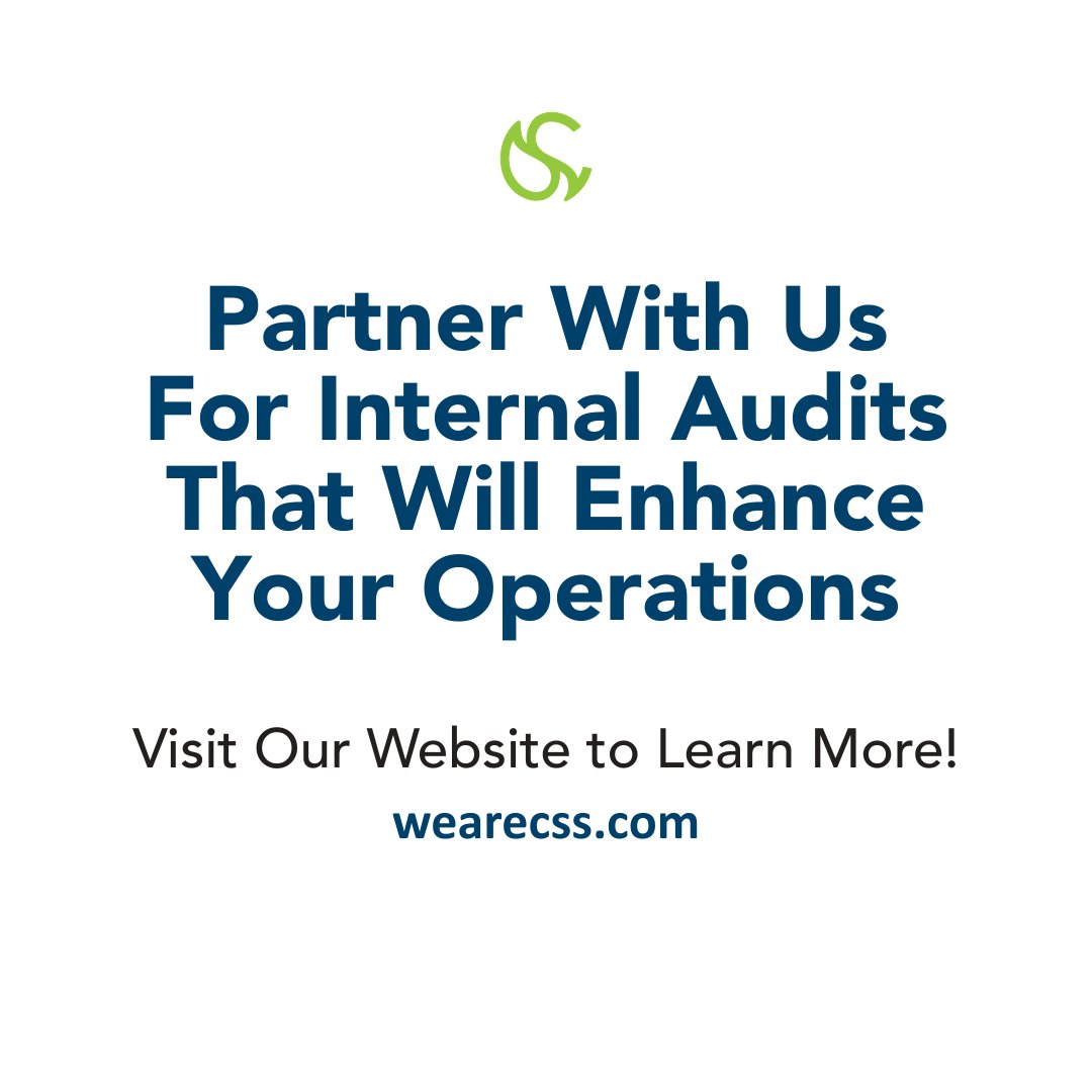 weare_css's tweet photo. Internal audits should do more than check compliance boxes. They should improve processes, uncover opportunities, and drive better results.

At CSS, we help make audits efficient, actionable, and results driven. Visit https://t.co/gvuqAYRlX0 to learn more! https://t.co/PnjZLngJHB
