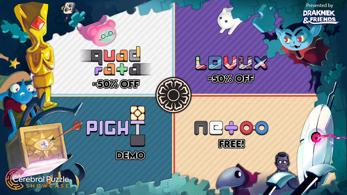 mindlabor_dev's tweet photo. We are excited to announce that we will be participating in the Cerebral Puzzle Showcase with our games Quadrata, Lovux Netoo and Pight, which will take place from May 28th to June 4th!

#gamedev #indiedev #indiegame #logic #minimal #puzzle #puzzlegame #madewithunity https://t.co/DwoOk6sjln