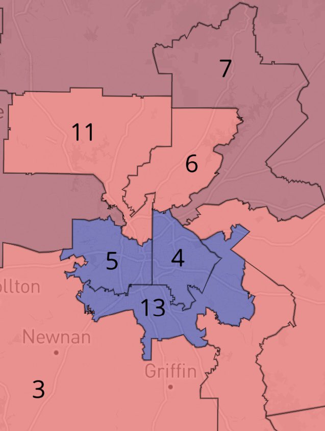 bens_maps's tweet photo. Now that @BrianKempGA is calling a special session, I would like to propose my final congressional map for the legislature to consider. This is a solid 11🔴 to 3 🔵 map, nearly all incumbents are kept in their district, and all Republican districts voted for Trump by double digits in 2024. The Georgia Legislature should seriously consider this map.
Call your legislators and encourage them to pass this solid Republican map.
Here is the link to my official map if anyone wants to share.

https://t.co/E1WDWmltQg