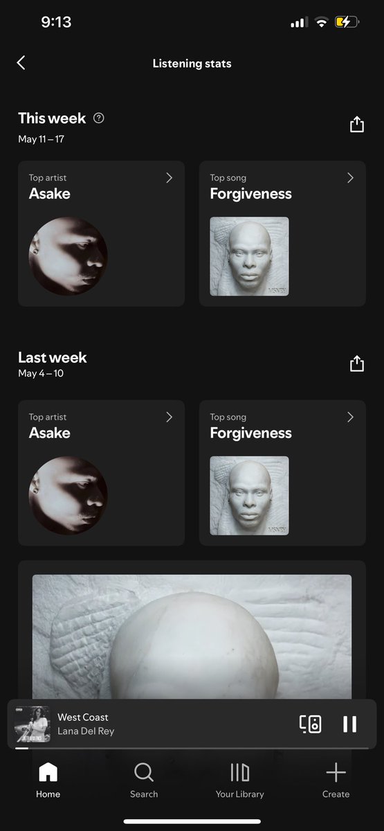 eeyitopee's tweet photo. I saw this Spotify wrap thing and tried it out.

I just knew it’d be Asake bruh and I just recently switched from Apple Music to Spotify https://t.co/KJO0wd4c3X