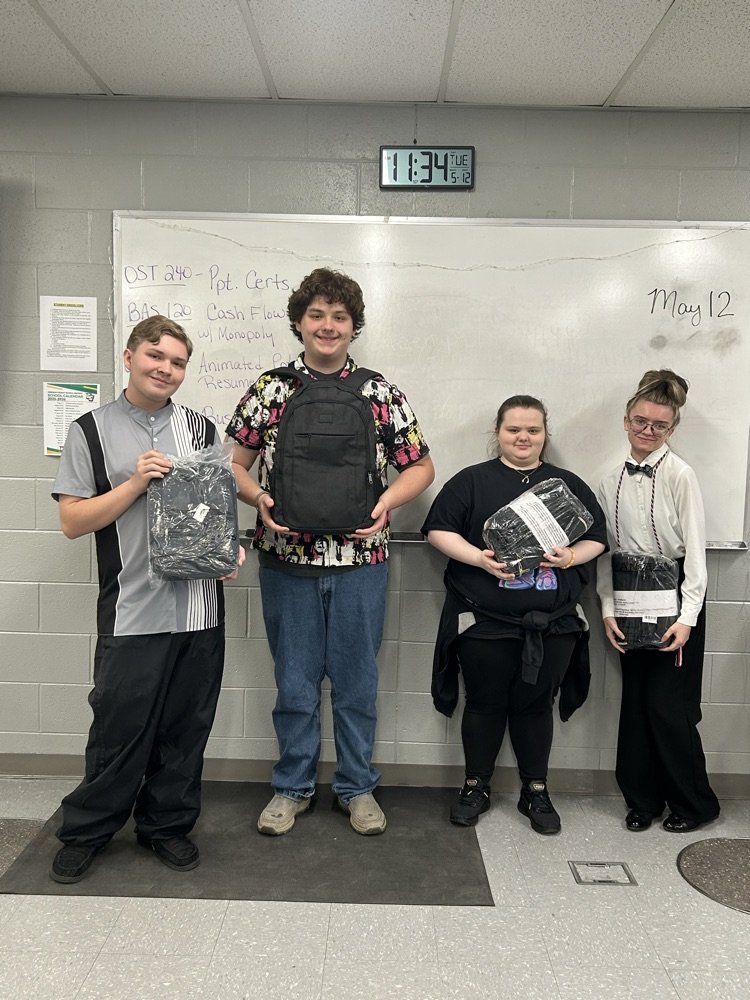 AtcGreenup's tweet photo. SO PROUD of our fully certified Business seniors!  They received a laptop backpack from AHA Grant!  Way to go, Business!!! @GCATCFBLA1 https://t.co/Vq5wxWUCMZ